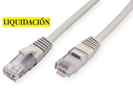 Latiguillo RJ45 15m CAT6A UTP Gris (PVC) Liquidación