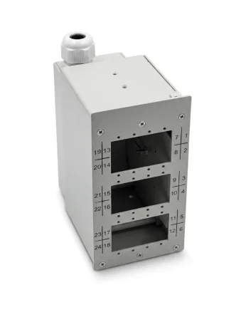 Caja fibra óptica carril DIN, 12 SC DÚPLEX