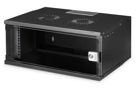 Rack Mural 19" 4U F400mm. Puerta Cristal. 19"