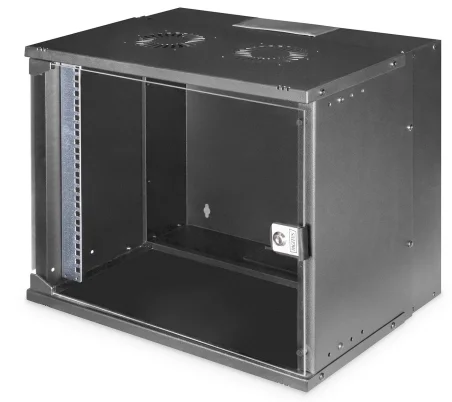 Rack Mural 19" 9U F400mm. Puerta Cristal