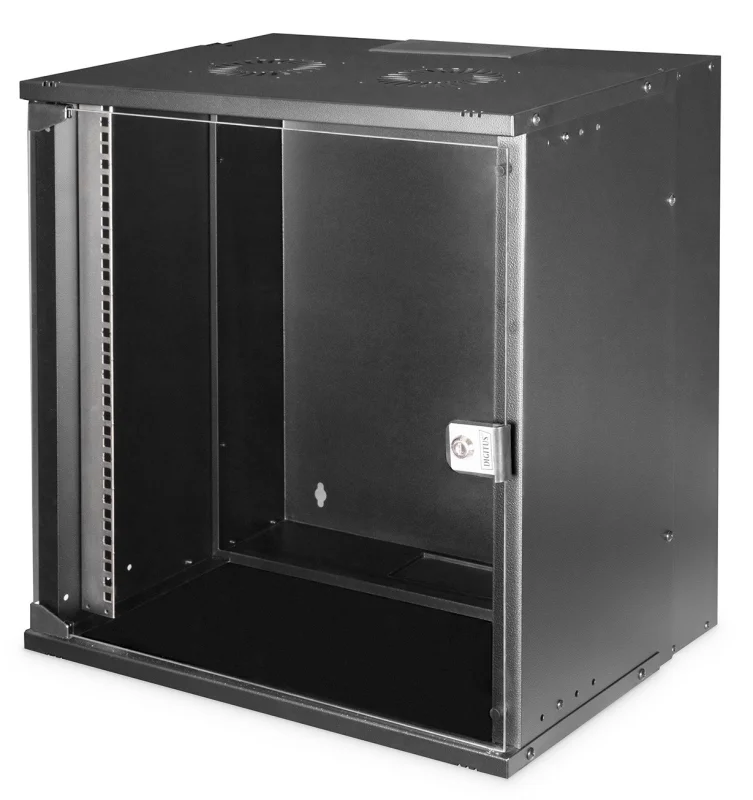 Rack Mural 19" 12U F400mm. Puerta Cristal