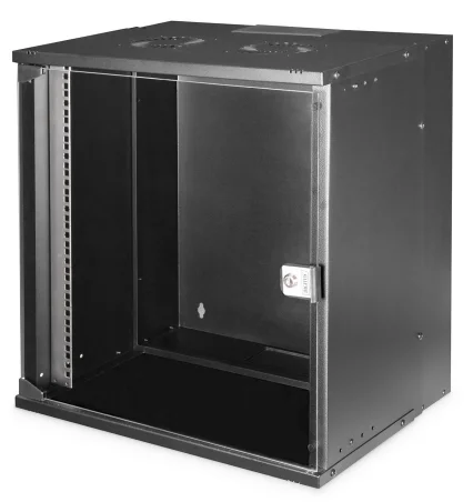 Rack Mural 19" 12U F400mm. Puerta Cristal