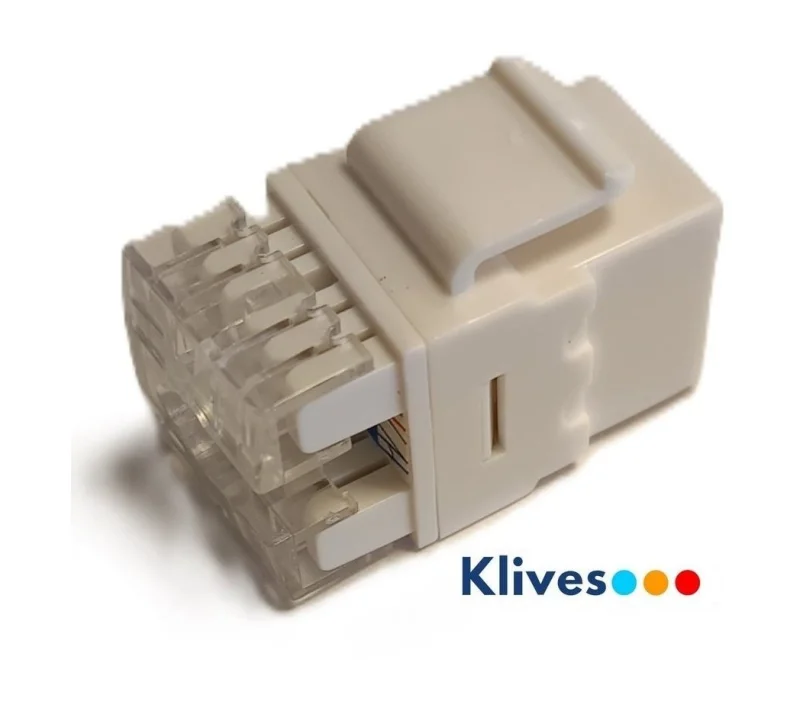 Conector RJ45 Hembra CAT6 180º Blanco
