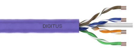 Cable CAT6 UTP 305m LSZH RIGIDO COBRE 100% Color violeta. 250 MHz, AWG 23/1 Dca