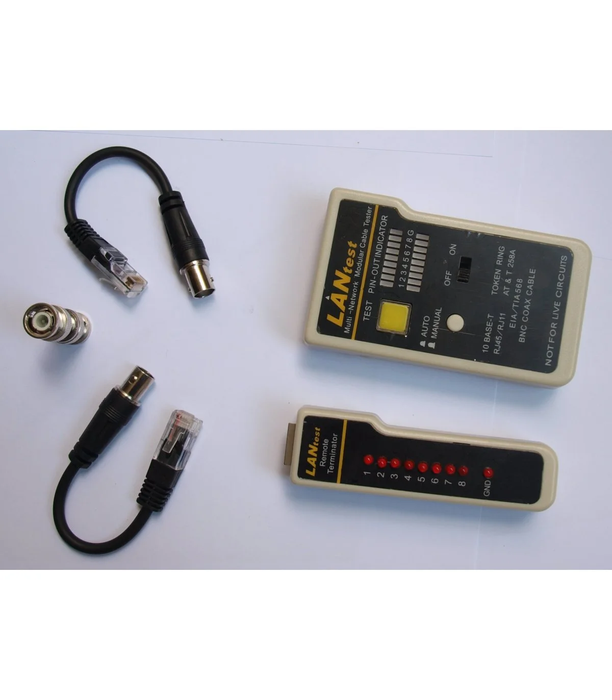Tester para cable RJ45, RJ11, RJ12 Y BNC