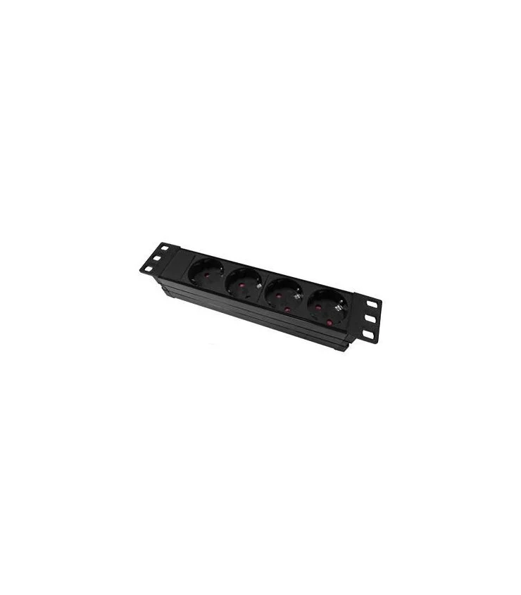 Regleta 10" 1U 4 Schuko Sin Interruptor PVC