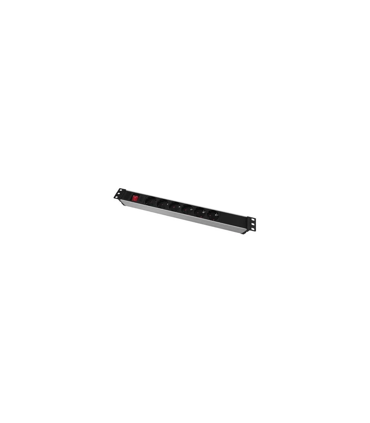 Regleta 19" 1U 6 Schuko Con Interruptor Aluminio