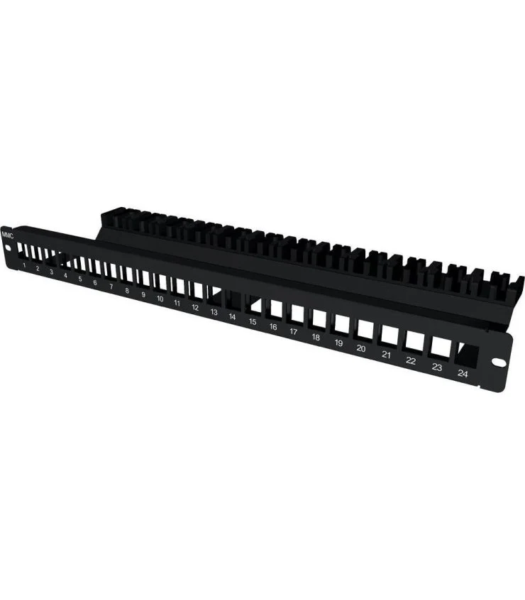 Patchpanel 19" 1U 24 Huecos KEYSTONE Con Bandeja Separadora MMC