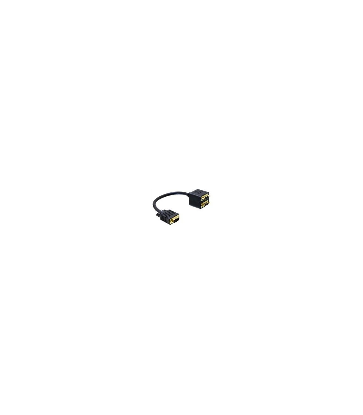 Cable Bifurcador SVGA 1 HDB15 Macho a 2 HDB15 Hembra, ORO 20cm