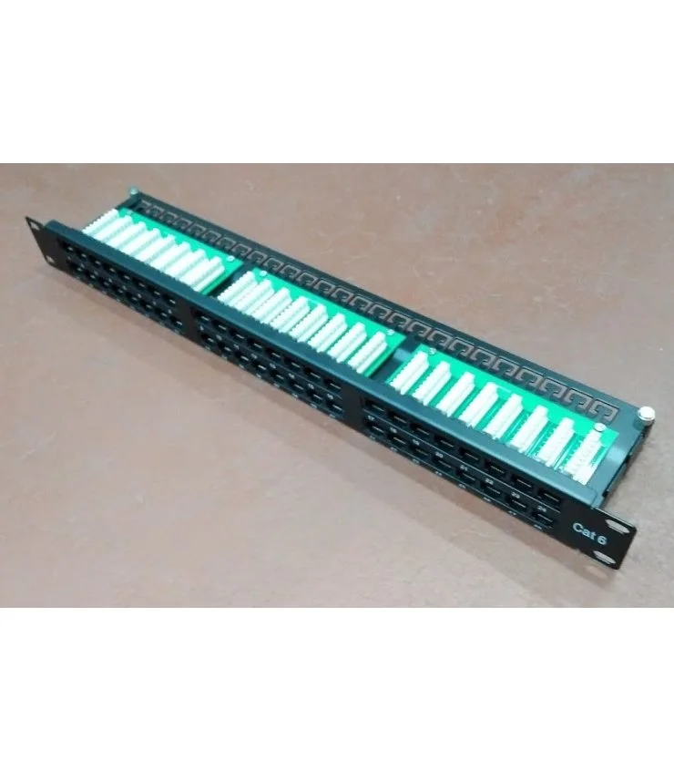 Patchpanel 19" 1U 48 Puertos CAT6 UTP Negro