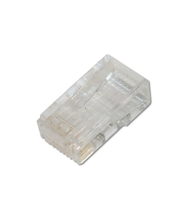 Conector macho RJ45 CAT6 UTP SIN guía.   Bolsa 100 unidades.