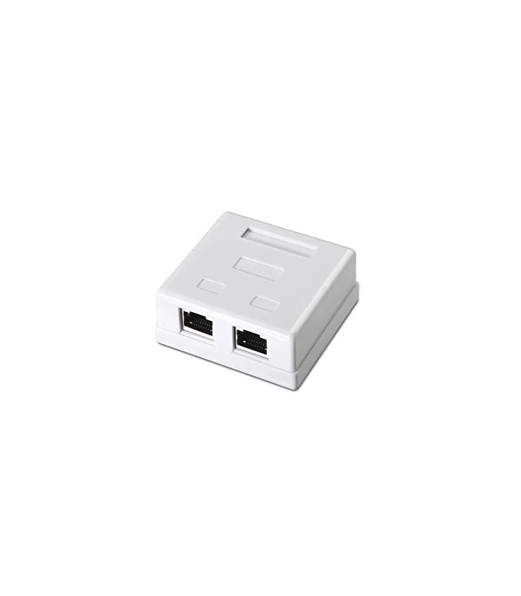 Roseta de superficie CAT6 UTP con 2 conectores RJ45