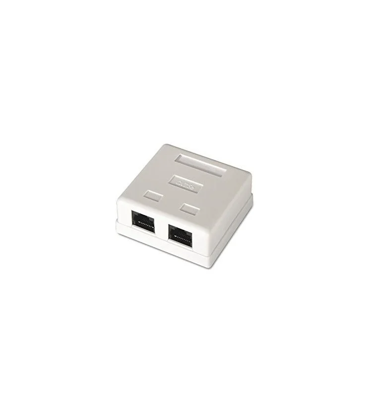 Roseta de superficie CAT6 FTP con 2 conectores RJ45