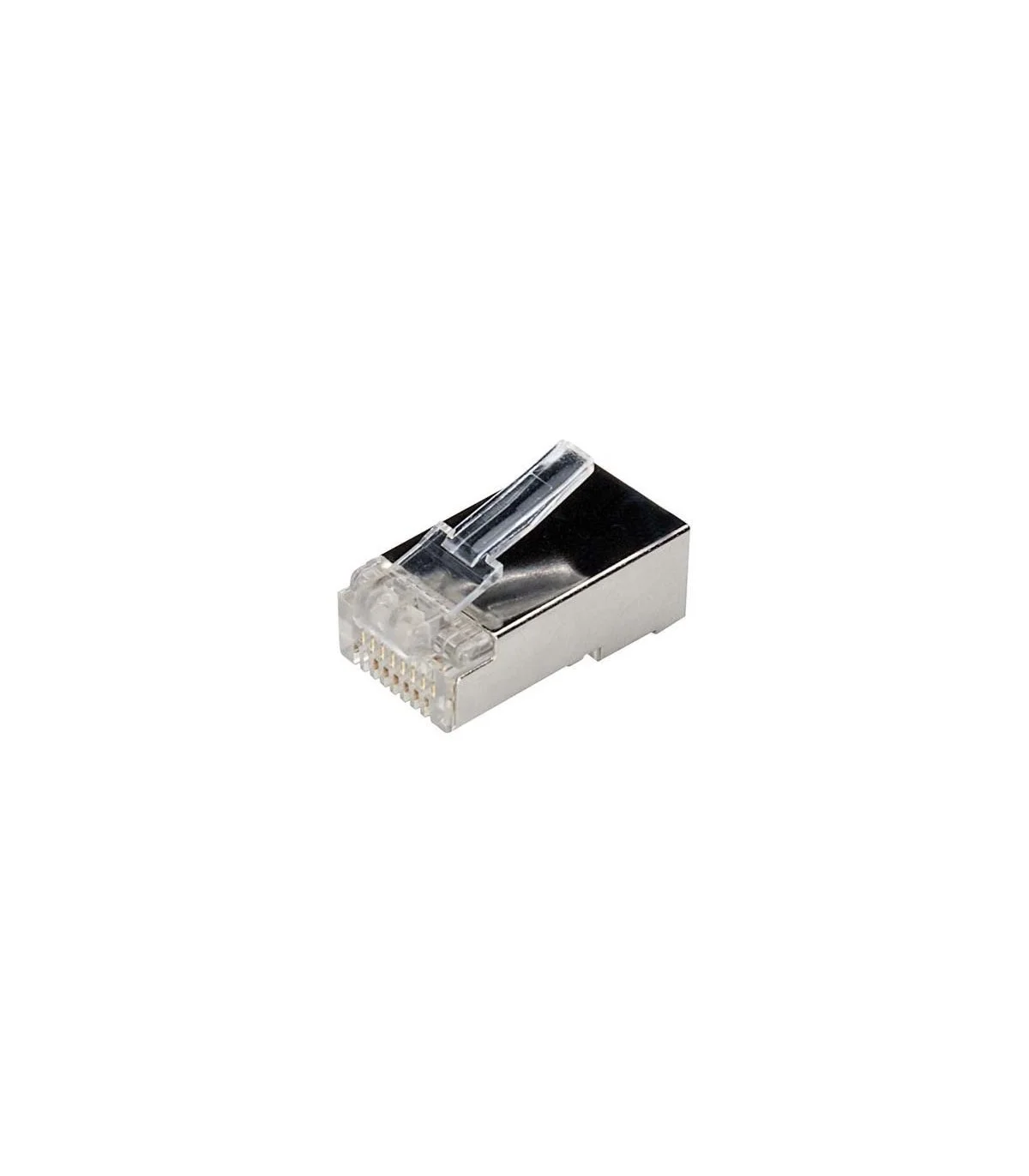 Conector macho RJ45 CAT6 FTP 8 Hilos Sin Guía.  bolsa 100 unidades.