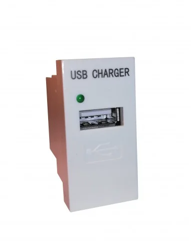Módulo 22.5x45 con cargador USB Blanco