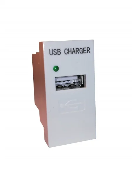 Módulo 22.5x45 con cargador USB Blanco