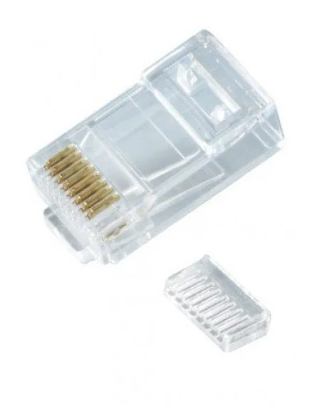 Conector macho RJ45 CAT6 UTP Sin Guía AZUL.   bolsa 100 unidades.
