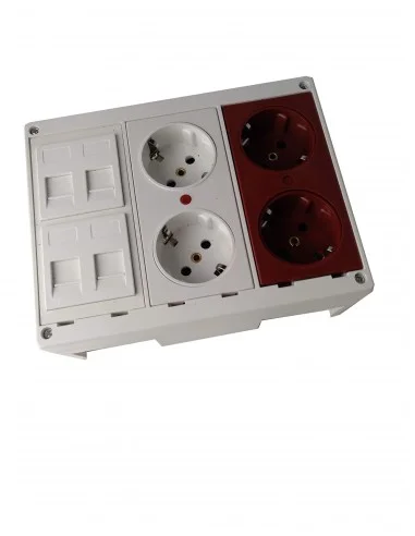 Kit caja superficie 4 schukos 4 RJ45