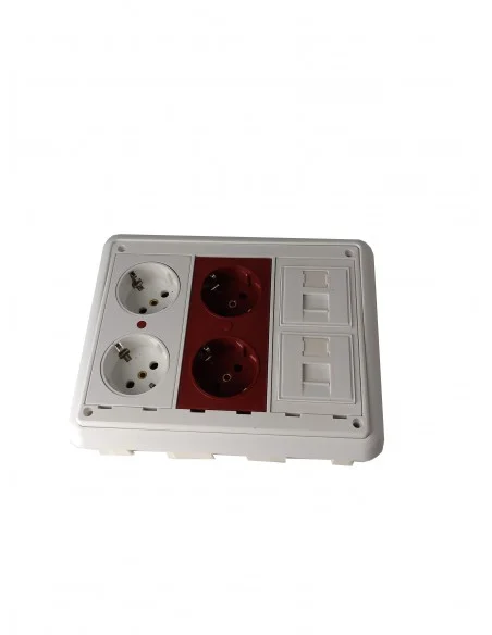 Kit caja pared 4 schukos y 2 RJ45