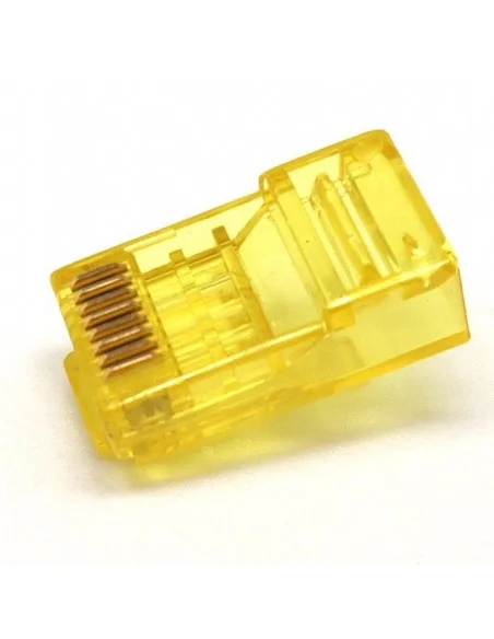 Conector macho RJ45 CAT6 UTP Sin Guía AMARILLO.   bolsa 100 unidades.