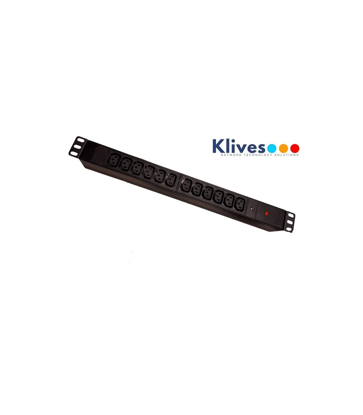 Regleta 19" 1U 12 IEC C13 Sin Interruptor con LED y Protección contra Sobrecargas