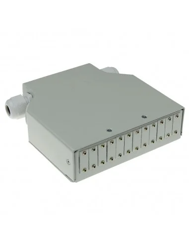 Caja fibra óptica carril DIN, 12 puertos
