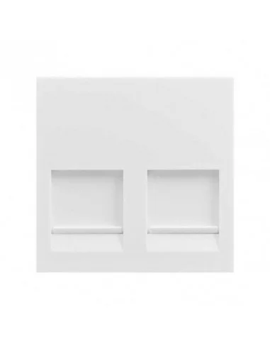 Placa para perfil 45x45 2 ventanas KEYSTONE blanca