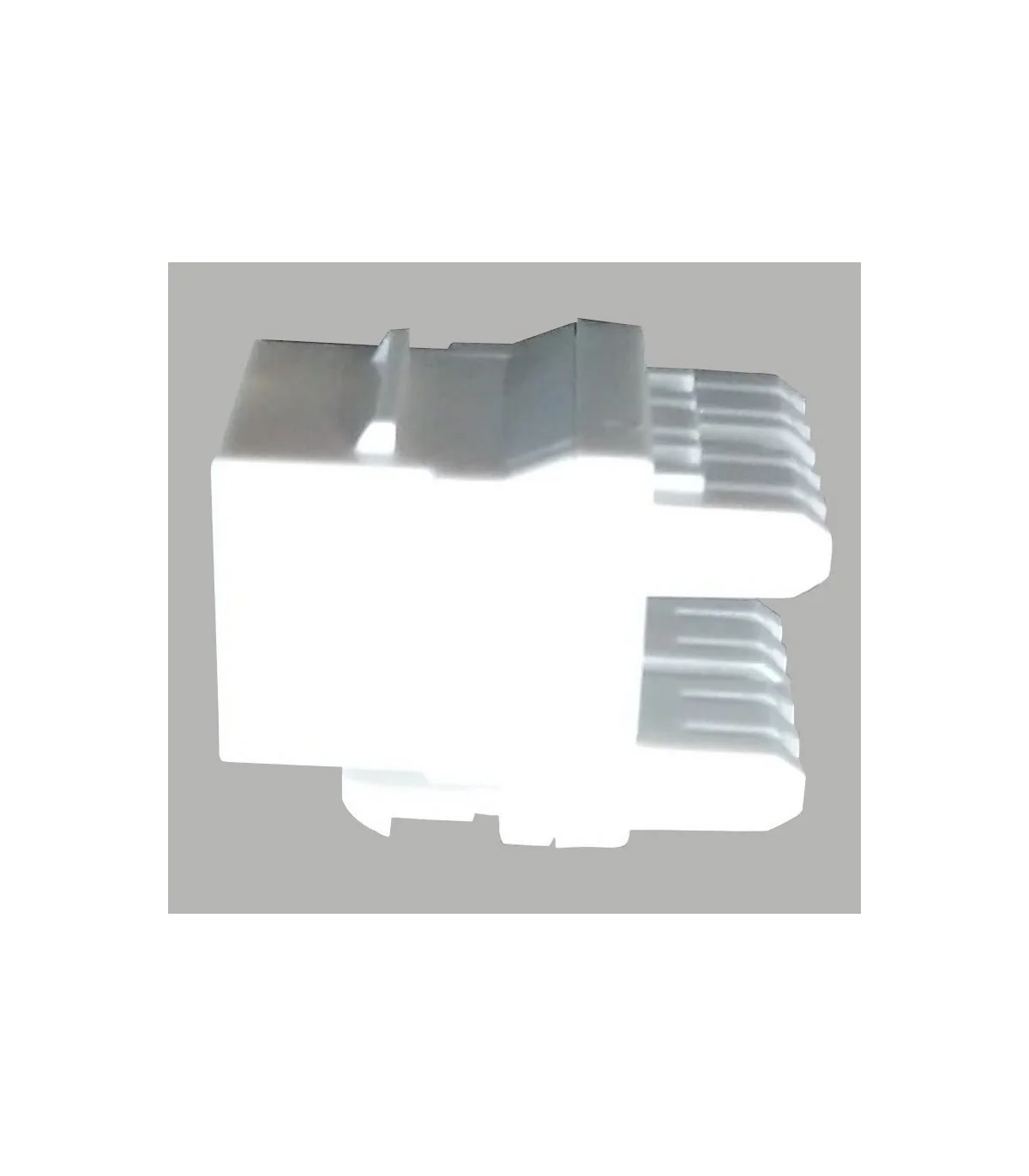Conector RJ45 Hembra CAT6A 180º, Color Blanco