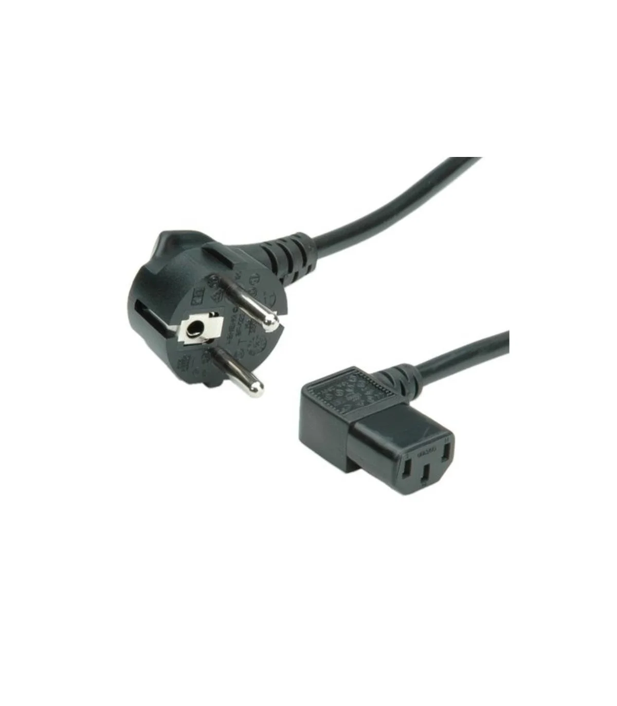Cable Alimentación 3mts Schuko-IEC C13 Acodados ambos.