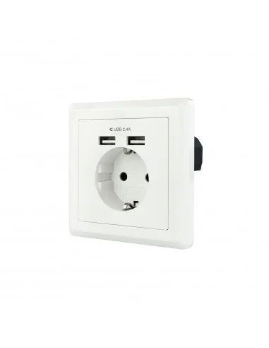 Caja Empotrar 1 schuko y 2 USB para carga