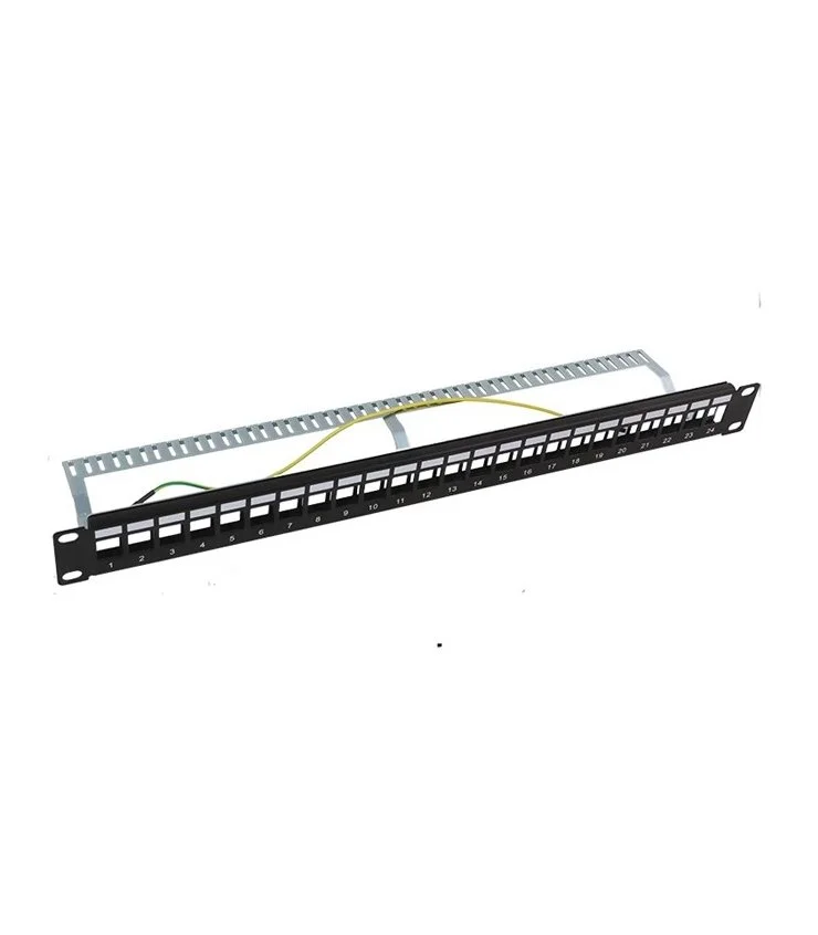Patchpanel 19" 1U 24 Huecos KEYSTONE Con Bandeja