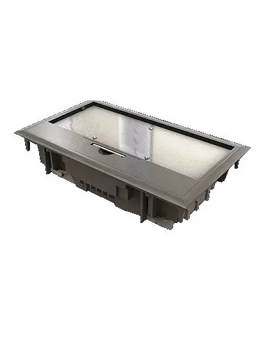 Caja de suelo 4 módulos Gris con chapa