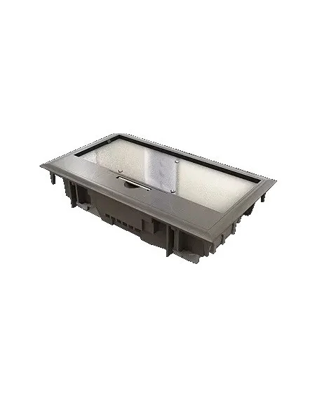 Caja de suelo 4 módulos Gris con chapa