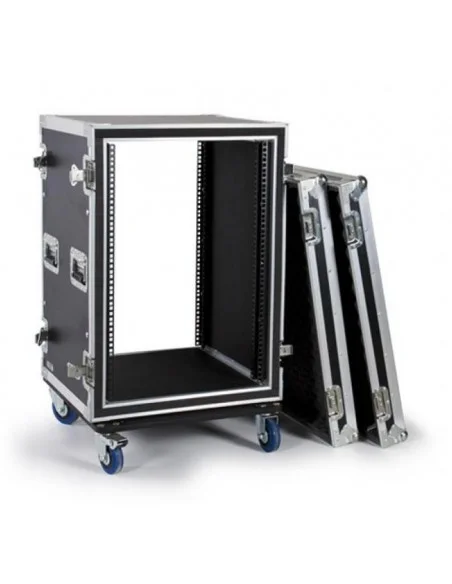 Flightcase 16U rack 19" antishock en madera