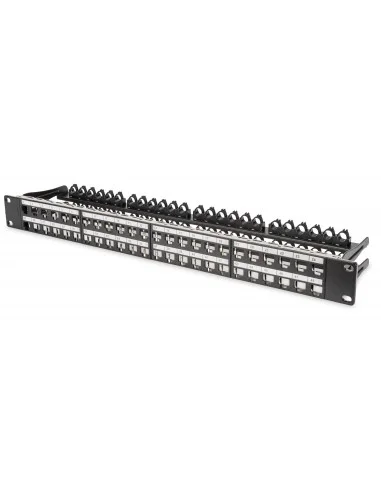 Patchpanel 19" 1U 48 Huecos KEYSTONE Apantallado con Bandeja