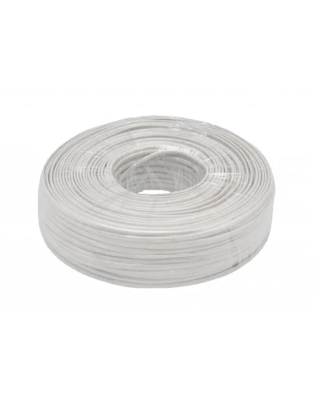 Cable plano telefonico 4 hilos (bobina 100mts) Blanco