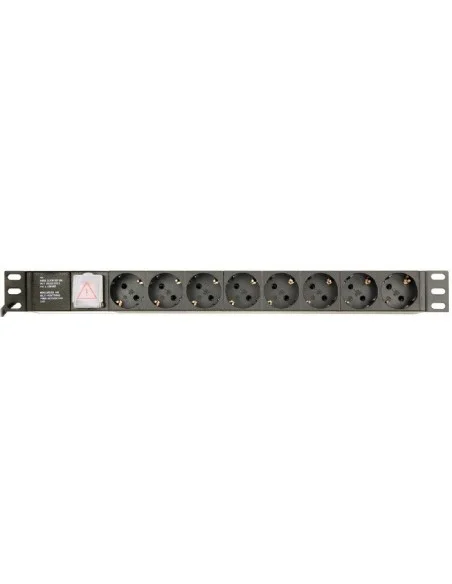 Regleta 19" 1U Aluminio 8 Schuko C/Int  y cable C14