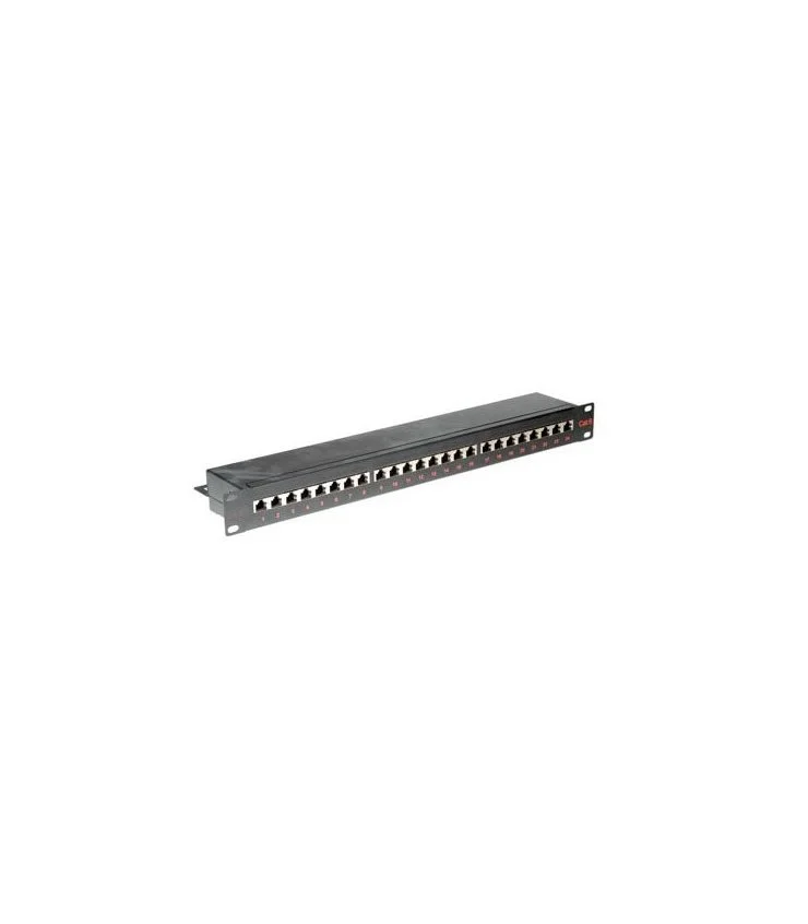 PATCHPANEL CAT6 STP 24 PUERTOS RJ45 19" NEGRO
