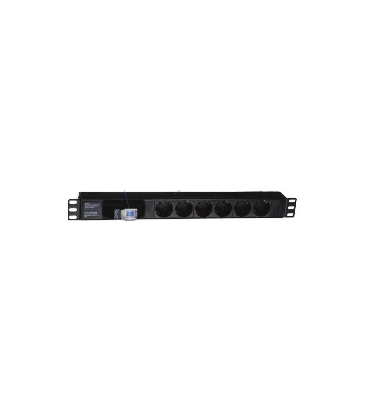 Regleta 19" 1U 6 Schuko Con Magnetotérmico PVC