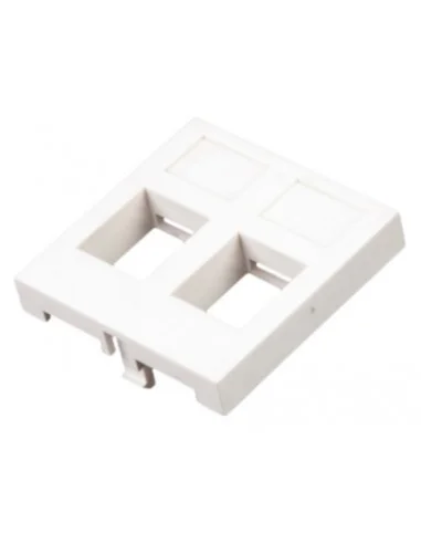 Placa 45x45 2 huecos KEYSTONE sin ventana blanca