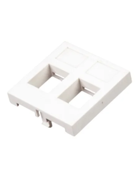 Placa 45x45 2 huecos KEYSTONE sin ventana blanca