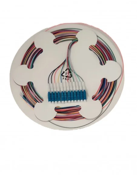 Pigtail Fibra Óptica 2 M LC/UPC 9/125 Monomodo 12 Hilos multicolor