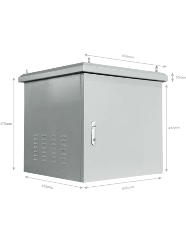 Rack mural 19" IP65 9U Fondo 450 con TEJADILLO