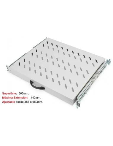Bandeja Telescópica 1U para Rack suelo. Fijación 4 puntos. Varios Fondos